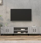 VidaXL Tv-meubel 180x31,5x40 cm bewerkt hout grijs sonoma eikenkleurig