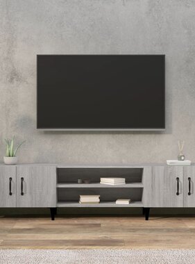 VidaXL Tv-meubel 180x31,5x40 cm bewerkt hout grijs sonoma eikenkleurig