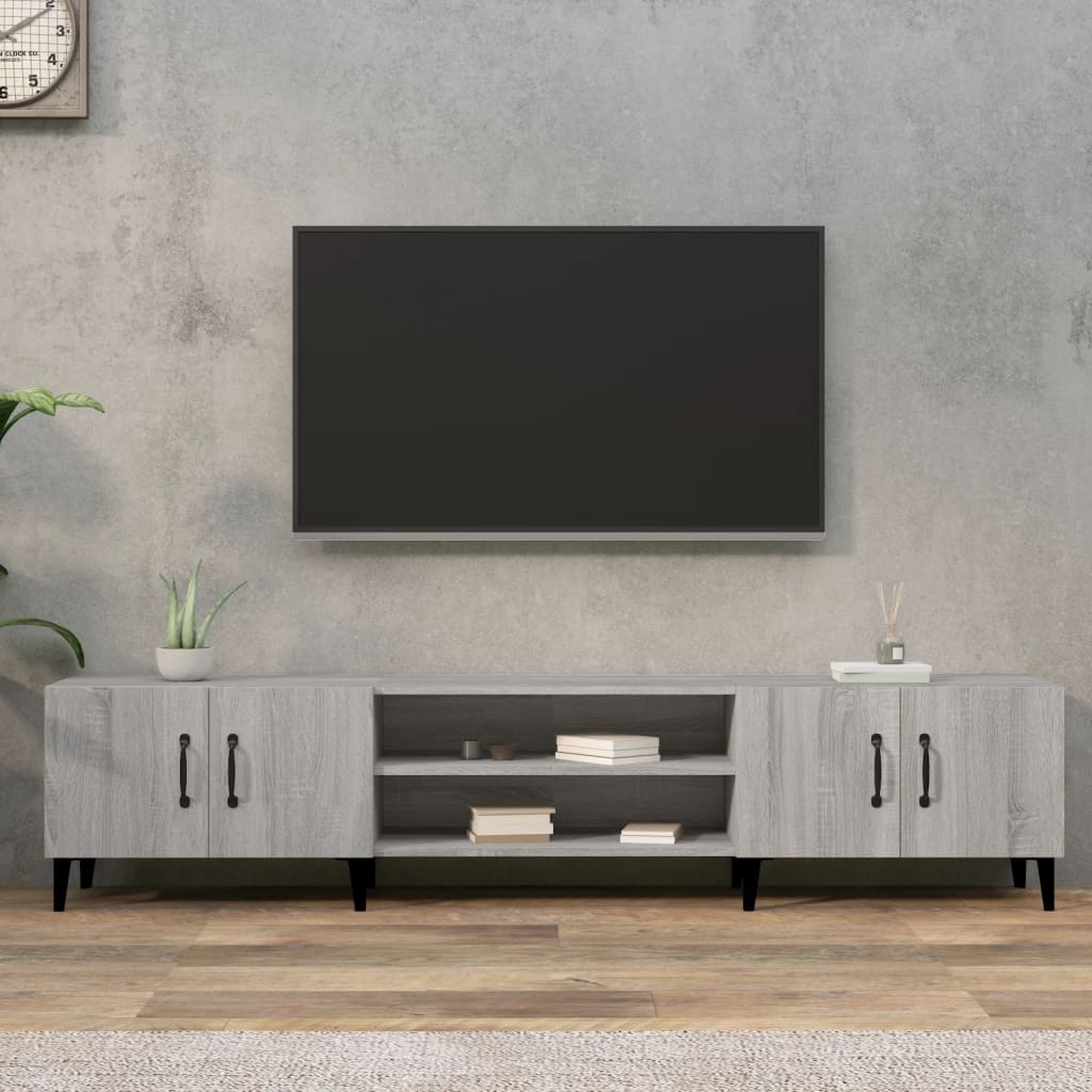 VidaXL Tv-meubel 180x31,5x40 cm bewerkt hout grijs sonoma eikenkleurig