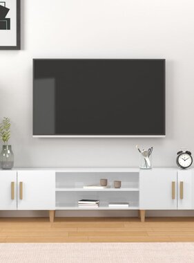 VidaXL Tv-meubel 180x31,5x40 cm bewerkt hout hoogglans wit