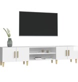VidaXL Tv-meubel 180x31,5x40 cm bewerkt hout hoogglans wit