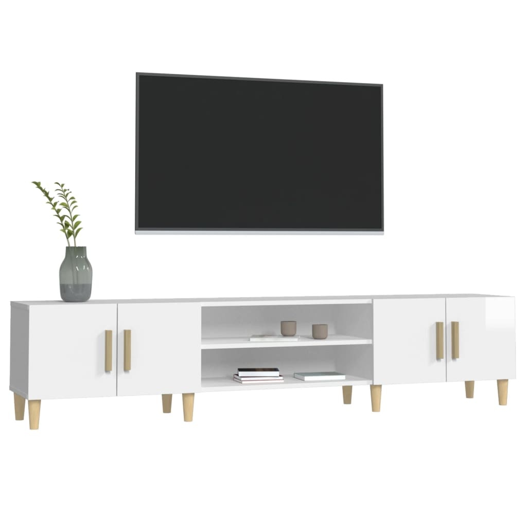 VidaXL Tv-meubel 180x31,5x40 cm bewerkt hout hoogglans wit