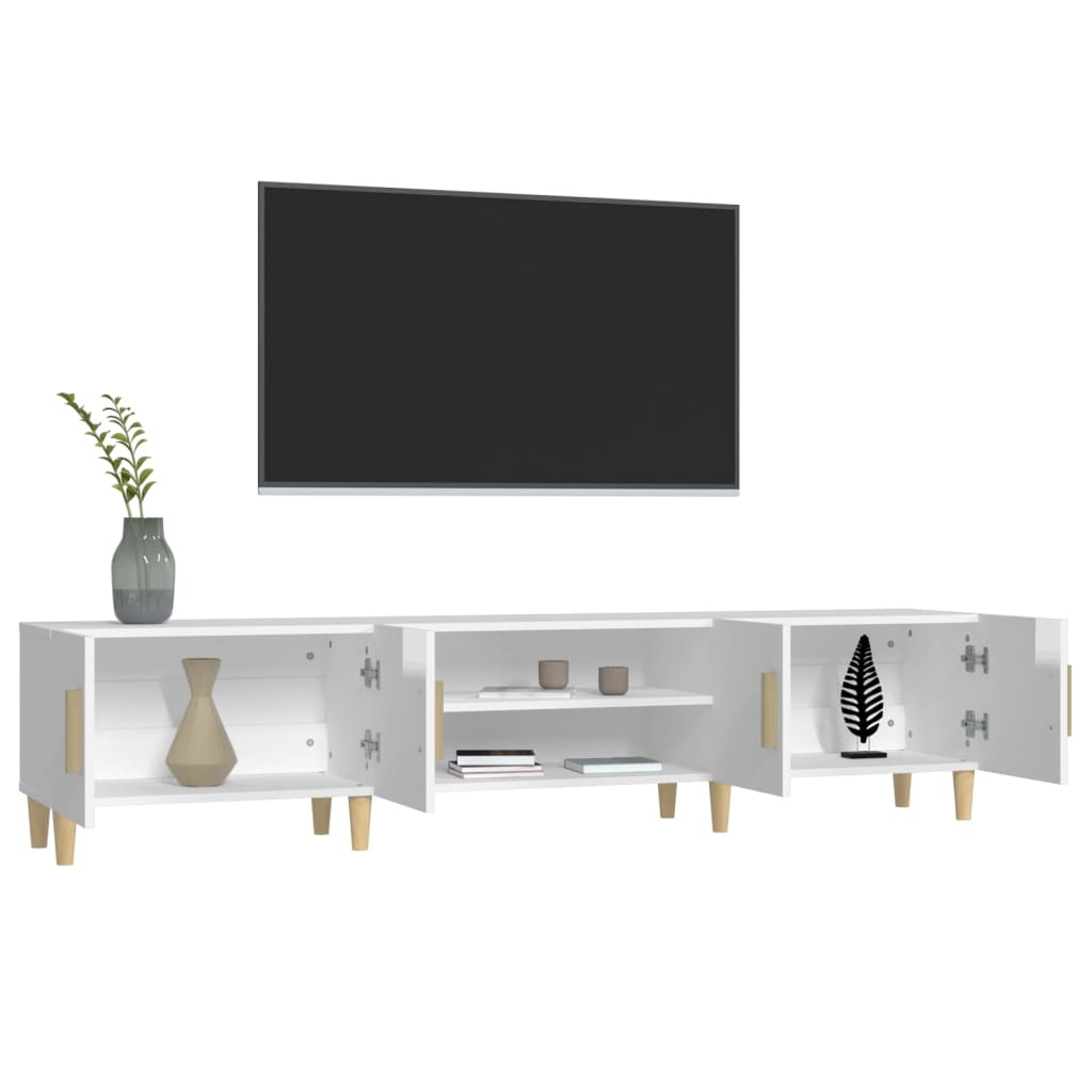VidaXL Tv-meubel 180x31,5x40 cm bewerkt hout hoogglans wit