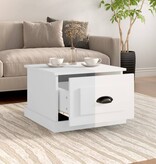 VidaXL Salontafel 50x50x35 cm bewerkt hout hoogglans wit