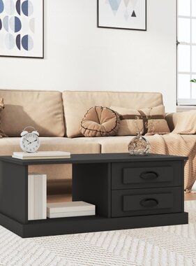 VidaXL Salontafel 90x50x35 cm bewerkt hout zwart