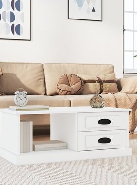 VidaXL Salontafel 90x50x35 cm bewerkt hout wit