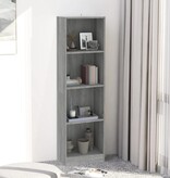 VidaXL Boekenkast 4 schappen 40x24x143 cm bewerkt hout grijs sonoma