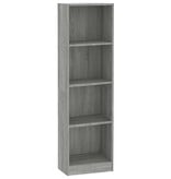 VidaXL Boekenkast 4 schappen 40x24x143 cm bewerkt hout grijs sonoma