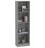 VidaXL Boekenkast 4 schappen 40x24x143 cm bewerkt hout grijs sonoma