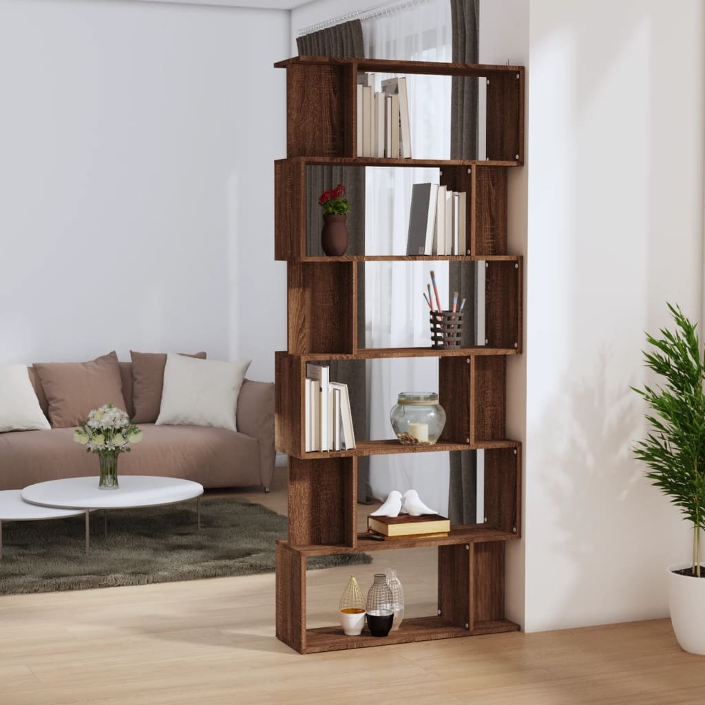 VidaXL Boekenkast/kamerscherm 80x24x192 cm bewerkt hout bruineiken