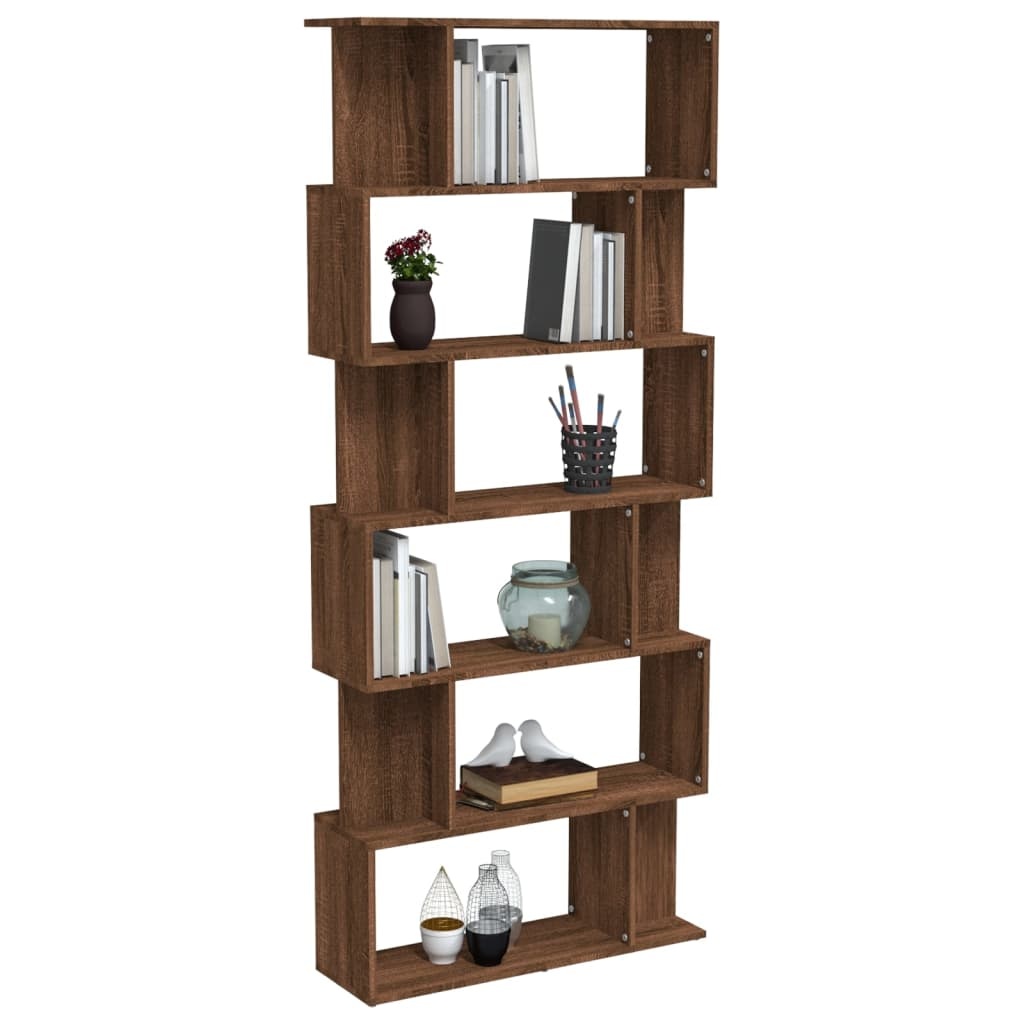 VidaXL Boekenkast/kamerscherm 80x24x192 cm bewerkt hout bruineiken