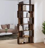 VidaXL Boekenkast/kamerscherm 80x24x192 cm bewerkt hout gerookt eiken