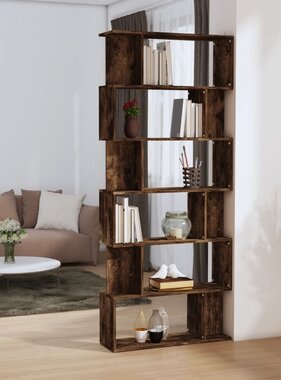 VidaXL Boekenkast/kamerscherm 80x24x192 cm bewerkt hout gerookt eiken