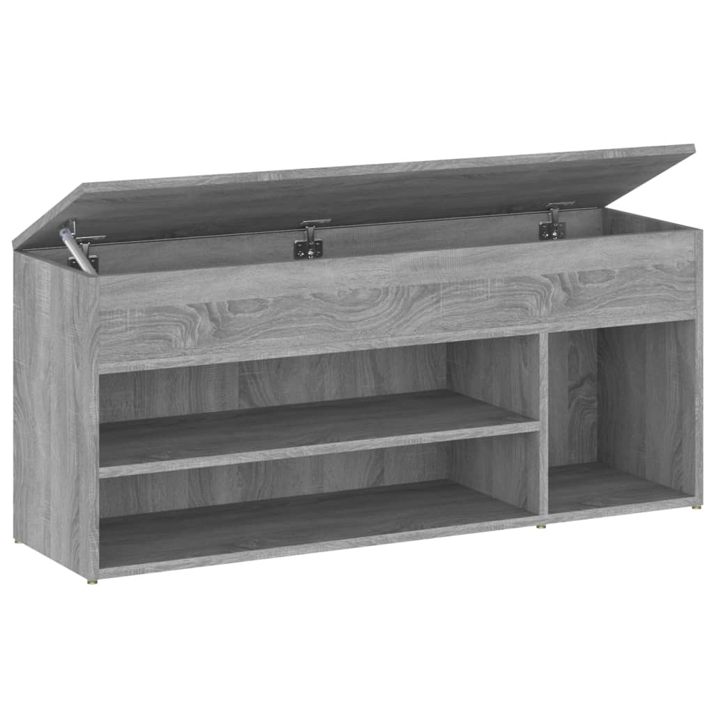 VidaXL Schoenenbank 105x30x45 cm bewerkt hout grijs sonoma eikenkleur