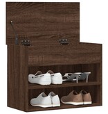 VidaXL Schoenenbank 60x30x45 cm bewerkt hout bruin eikenkleur