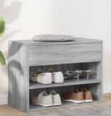 VidaXL Schoenenbank 60x30x45 cm bewerkt hout grijs sonoma eikenkleurig