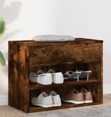 VidaXL Schoenenbank 60x30x45 cm bewerkt hout gerookt eikenkleurig