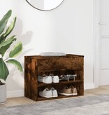VidaXL Schoenenbank 60x30x45 cm bewerkt hout gerookt eikenkleurig