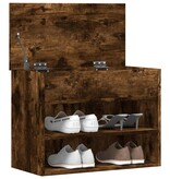 VidaXL Schoenenbank 60x30x45 cm bewerkt hout gerookt eikenkleurig