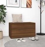 VidaXL Halbankje 80x40x45 cm bewerkt hout bruin eikenkleur