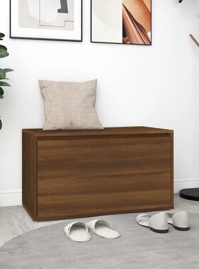 VidaXL Halbankje 80x40x45 cm bewerkt hout bruin eikenkleur