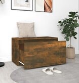 VidaXL Halbankje 80x40x45 cm bewerkt hout gerookt eikenkleurig