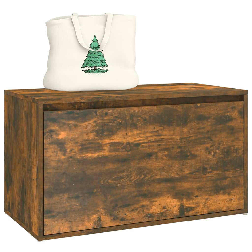 VidaXL Halbankje 80x40x45 cm bewerkt hout gerookt eikenkleurig