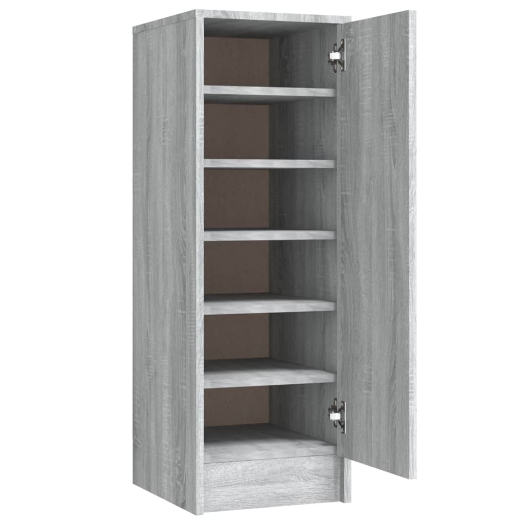 VidaXL Schoenenkast 32x35x92 cm bewerkt hout grijs sonoma eikenkleurig