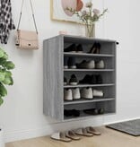 VidaXL Schoenenkast 60x35x70 cm bewerkt hout grijs sonoma eikenkleurig