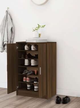 VidaXL Schoenenkast 60x35x92 cm bewerkt hout bruin eikenkleur