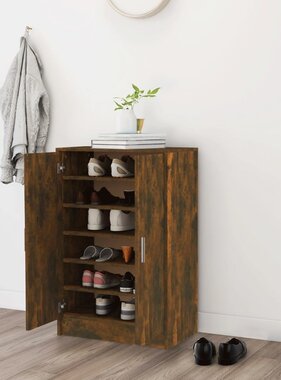 VidaXL Schoenenkast 60x35x92 cm bewerkt hout gerookt eikenkleurig