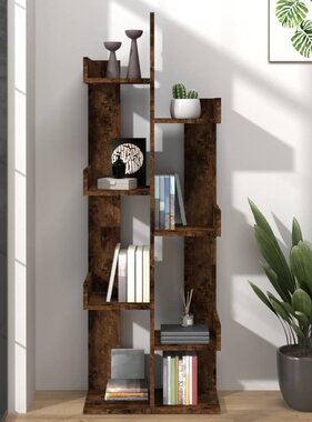 VidaXL Boekenkast 48x25,5x140 cm bewerkt hout gerookt eikenkleurig