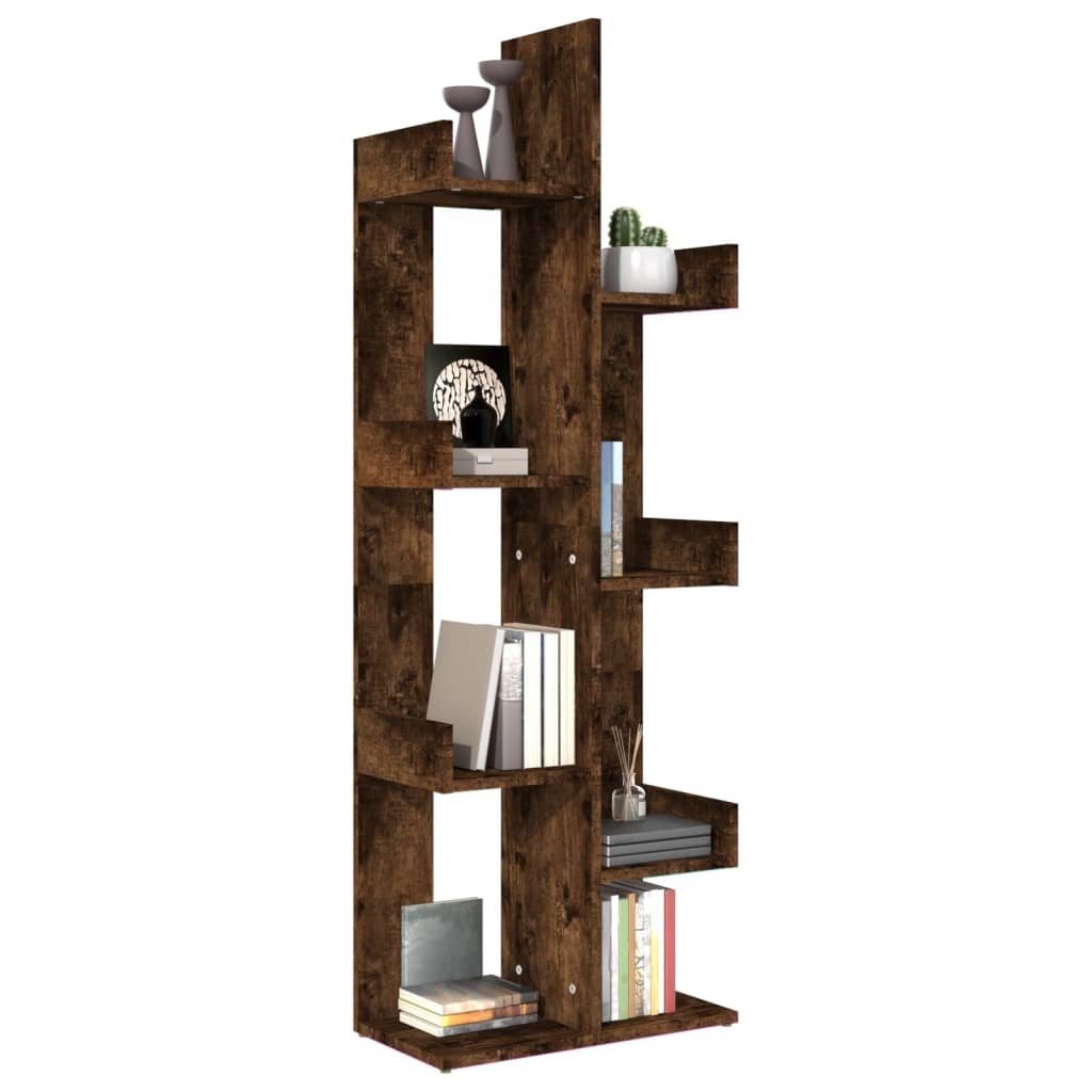 VidaXL Boekenkast 48x25,5x140 cm bewerkt hout gerookt eikenkleurig