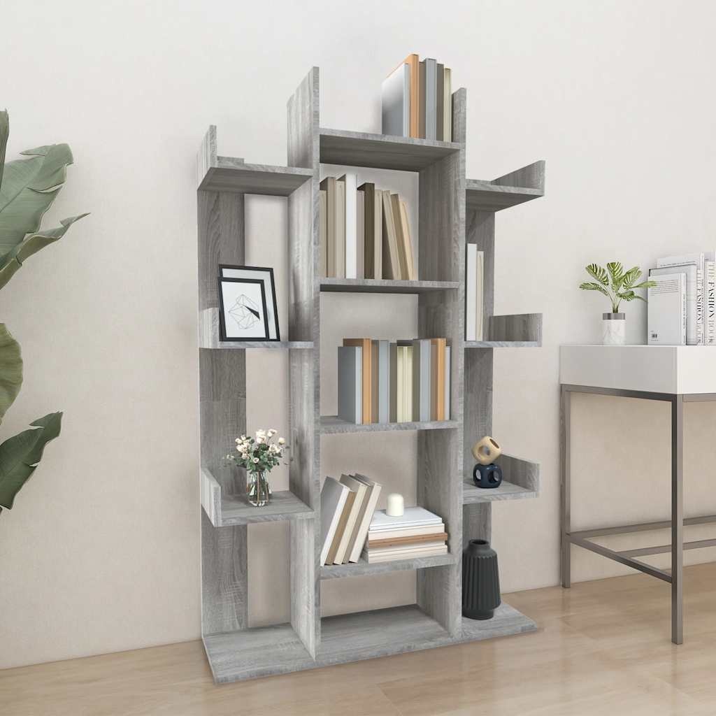 VidaXL Boekenkast 86x25,5x140 cm bewerkt hout grijs sonoma eiken