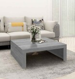 VidaXL Salontafel 100x100x35 cm bewerkt hout grijs sonoma eikenkleurig