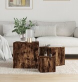 VidaXL Bijzettafels 3 st bewerkt hout gerookt eikenkleurig