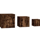 VidaXL Bijzettafels 3 st bewerkt hout gerookt eikenkleurig