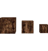 VidaXL Bijzettafels 3 st bewerkt hout gerookt eikenkleurig