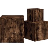 VidaXL Bijzettafels 3 st bewerkt hout gerookt eikenkleurig