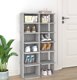 VidaXL Schoenenrekken 2 st 27,5x27x102 cm bewerkt hout grijs sonoma