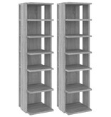 VidaXL Schoenenrekken 2 st 27,5x27x102 cm bewerkt hout grijs sonoma