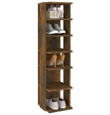 VidaXL Schoenenrek 27,5x27x102 cm bewerkt hout gerookt eikenkleurig