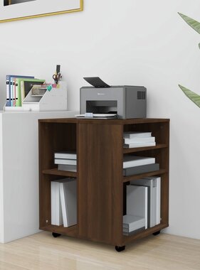 VidaXL Rolkast 60x53x72 cm bewerkt hout bruin eikenkleur