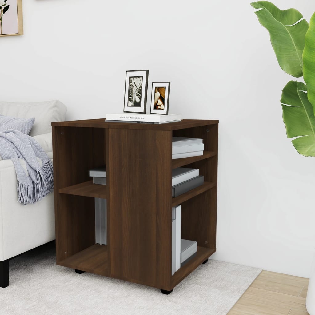 VidaXL Rolkast 60x53x72 cm bewerkt hout bruin eikenkleur