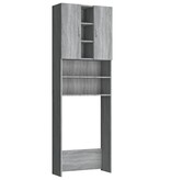 VidaXL Wasmachinekast 64x25,5x190 cm grijs sonoma eikenkleurig