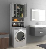 VidaXL Wasmachinekast 64x25,5x190 cm grijs sonoma eikenkleurig