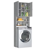 VidaXL Wasmachinekast 64x25,5x190 cm grijs sonoma eikenkleurig