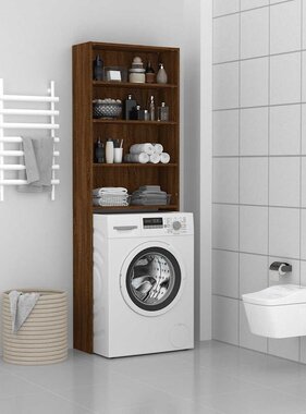 VidaXL Wasmachinekast 64x24x190 cm bruin eikenkleur