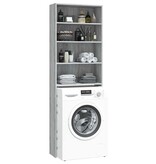 VidaXL Wasmachinekast 64x24x190 cm grijs sonoma eikenkleurig