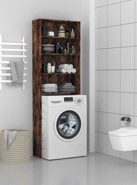 VidaXL Wasmachinekast 64x24x190 cm gerookt eikenkleurig